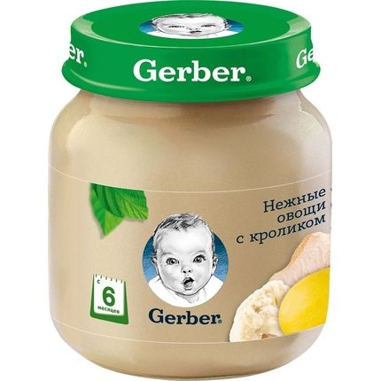 Gerber® Нежные овощи с кроликом, 130гр