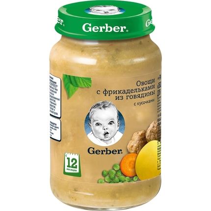 Gerber® DoReMi®  Овощи с фрикадельками из говядины, 200гр