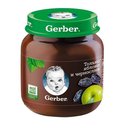 Gerber® Фруктовое пюре Яблоко и чернослив, 130гр