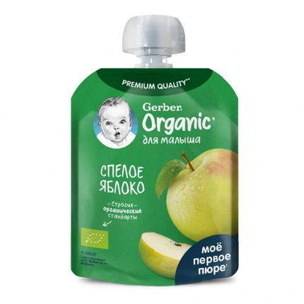 Gerber® пюре серии Organic, спелое яблоко 90гр