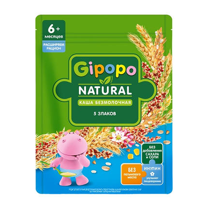 GIPOPO Каша пауч б/молоч Мультизлаковая 180г GIPOPO Каша пауч б/молоч Мультизлаковая 180г