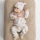 Happy Baby, Набор детский: пижамный комбинезон (2 шт) и нагрудный фартук (бежевый (собака) Happy Baby, Набор детский: пижамный комбинезон (2 шт) и нагрудный фартук (бежевый (собака)