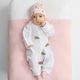 Happy Baby, Набор детский: пижамный комбинезон (2 шт) и нагрудный фартук (бело-розовый) Happy Baby, Набор детский: пижамный комбинезон (2 шт) и нагрудный фартук (бело-розовый)