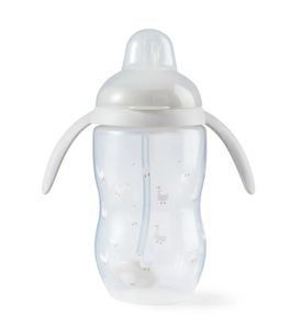 Happy Baby 14016, Поильник с трубочкой и ручками, 360 мл (light gray)