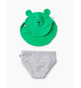 Happy Baby 50649, Комплект для мальчиков: панама и плавки (green&stripes)