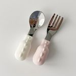 HEORSHE Набор детских вилок и ложек, Pink White