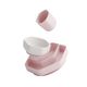 HEORSHE Набор для кормления малышей (чашка, миска, тарелка), (HOS-02-012 (PW)) PINK WHITE