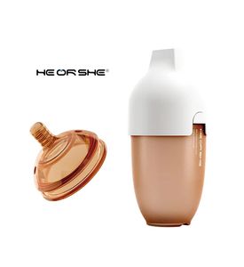 HEORSHE Детская бутылочка из силикона c соской L быстрого потока и крышкой,240 мл 6+ Белая