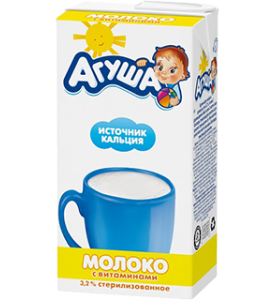 Молоко детское Агуша Обогащенное витаминами с 3 лет. 500мл.