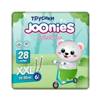 JOONIES Comfort+ Подгузники-трусики XXL (15-20 кг), 28 шт. 654304