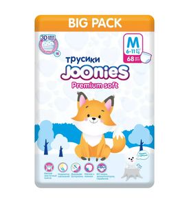 JOONIES Premium Soft Подгузники-трусики M (6-11 кг), MEGA PACK 68 шт.