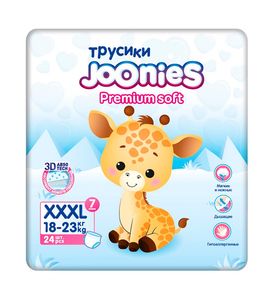 JOONIES Premium Soft Подгузники-трусики, размер XXXL (18-23 кг), 24 шт.
