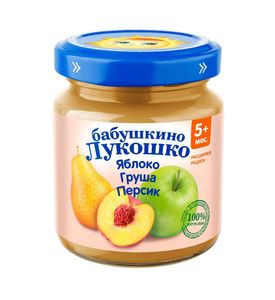 Бабушкино Лукошко Пюре из яблок,груш и персиков