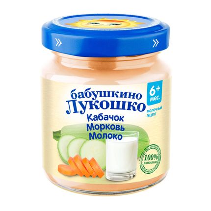 Пюре из кабачков и моркови с молоком Бабушкино Лукошко, 100гр