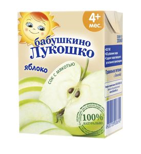 Сок яблочный с мякотью Бабушкино Лукошко, 200мл