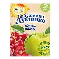 Осветленный сок "Бабушкино Лукошко" - яблоко-вишня, 200 мл