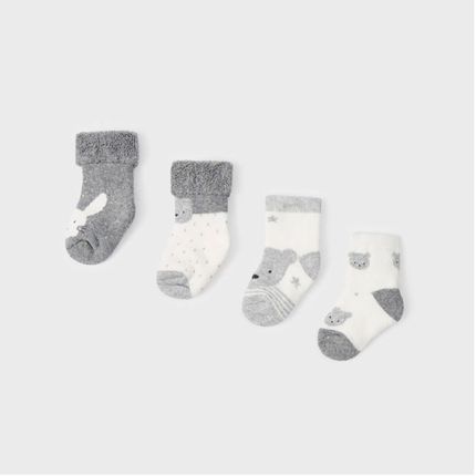 Mayoral 9534/71 Комплект 4 ед: носки Цвет: Серый/Белый