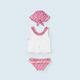 Mayoral 1692/52 Комплект 3 ед: Платье, плавки, панамка Цвет: Белый/Розовый
