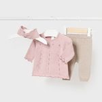 Mayoral 2783/61 Комплект 3 ед. Штаны, кофта, повязка (вяз) цвет: розовый/коричневый