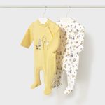 Mayoral 1709/16 Комплект комбинезон 2шт желтый/белый