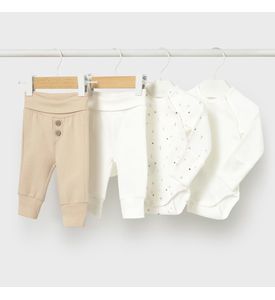 Mayoral 2638/83 Комплет 4ед. боди 2шт, штаны 2шт (белый) Mayoral 2638/83 Комплет 4ед. боди 2шт, штаны 2шт (белый)