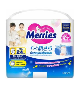 Merries Подгузники-трусики XXL, 24 шт