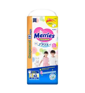 Merries Подгузники-трусики XXL, 32 шт