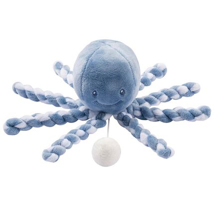 Nattou 877589 Игрушка мягкая Musical Soft toy Lapidou Octopus blue infinity/light blue музыкальная