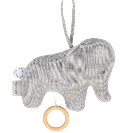 Игрушка мягкая Nattou Musical Soft toy Tembo tricot Слоник 21 см музыкальная 929042