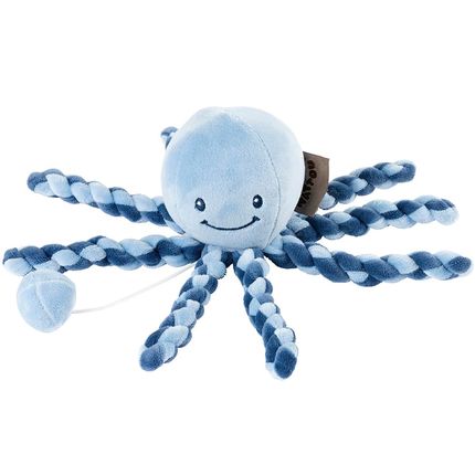 Nattou 879279 Игрушка мягкая Musical Soft toy Lapidou Octopus navy blue – light blue музыкальная