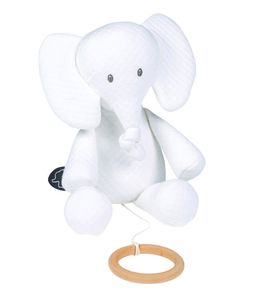 Игрушка мягкая Nattou Musical Soft toy Tembo jacquard Слоник 32 см музыкальная 929035