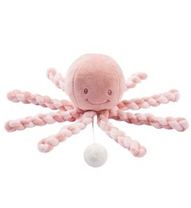Nattou 877596 Игрушка мягкая Musical Soft toy Lapidou Octopus old pink/light pink музыкальная