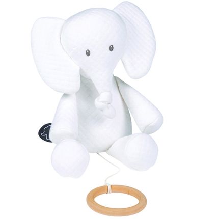 Игрушка мягкая Nattou Musical Soft toy Tembo jacquard Слоник 32 см музыкальная 929035