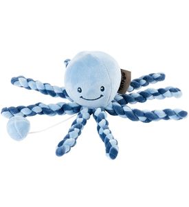 Nattou 879279 Игрушка мягкая Musical Soft toy Lapidou Octopus navy blue – light blue музыкальная