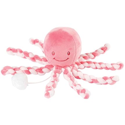 Nattou 879262 Игрушка мягкая Musical Soft toy Lapidou Octopus pink coral – light pink музыкальная