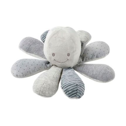 Nattou 879743 Игрушка мягкая Soft toy Lapidou Activity Octopus Осьминог grey