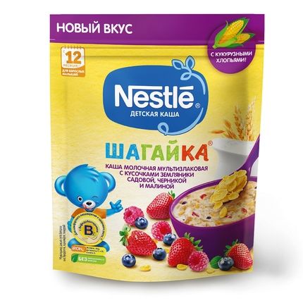 Каша Nestle мультизлаковая земляника-черника-малина 190г с 12месяцев