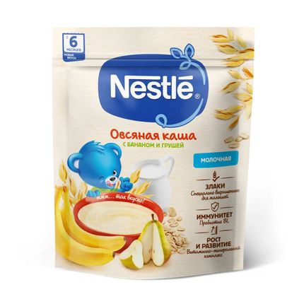 Nestle Каша овсяная молочная с бананом и грушей 200г