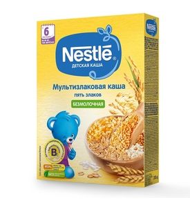 Nestle® Безмолочная мультизлаковая каша 5 злаков, 200гр
