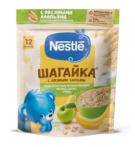 Nestle® Каша "Шагайка"® молочная 5 злаков яблоко-банан-груша, 200гр