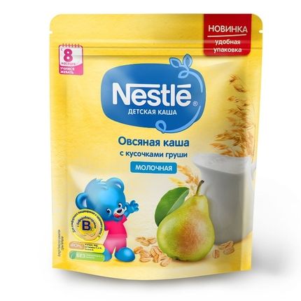 Nestle® Молочная овсяная каша с кусочками груши, 220гр