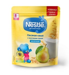 Nestle® Молочная овсяная каша с кусочками груши, 220гр