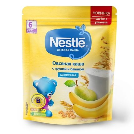 Nestle® Молочная овсяная каша с грушей и бананом, 220гр