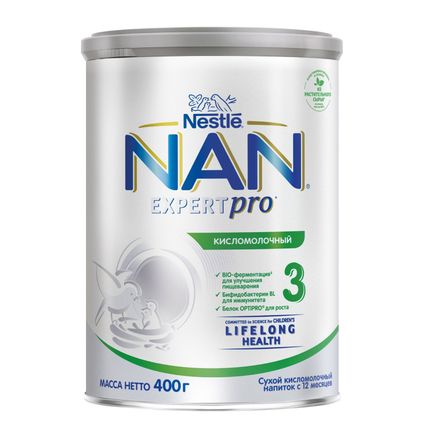 NAN® Кисломолочный 3 Сухой кисломолочный напиток для детей с 12 месяцев, 400гр
