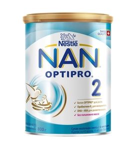 NAN® 2 Optipro Сухая молочная смесь для детей с 6 месяцев, 800гр