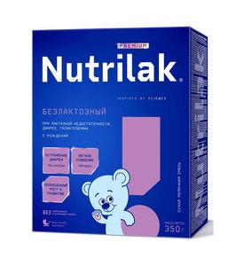 Nutrilak Premium Безлактозный Смесь сухая молочная, 350гр