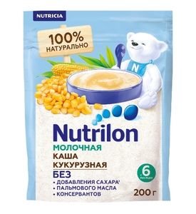 Nutrilon каша молочная 200 г, кукурузная