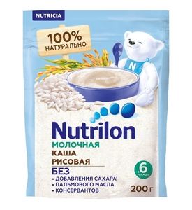 Nutrilon каша молочная 200 г, рисовая