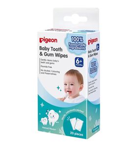 PIGEON Влажные салфетки для чистки молочных зубов с 6 мес мягкая упаковка 20 шт