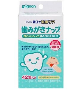PIGEON Детские влажные салфетки для чистки молочных зубов с 6 мес мягк.упак 42шт